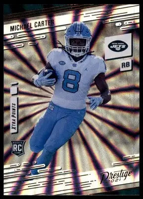 Michael Carter Rookie 2021 Panini Prestige Xtra Points Sunburst #218 NY Jets - Football Card Single