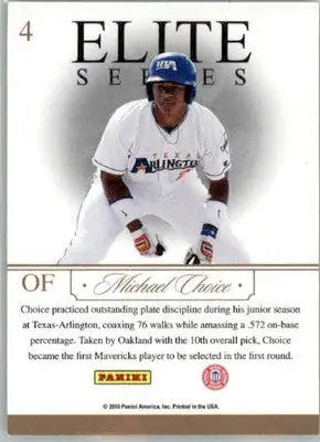 Michael Choice - 2010 Donruss Elite Extra Edition - #4 - AUTO Baseball - Baseball Card Single