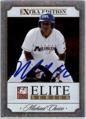 Michael Choice - 2010 Donruss Elite Extra Edition - #4 - AUTO Baseball - Baseball Card Single