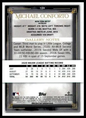 Michael Conforto 2021 Topps Gallery #124 New York Mets - Baseball Card Single