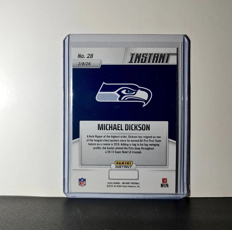 Michael Dickson 2026 Panini NFL Super Bowl LIX Champions #28 Seattle Seahawks - Football Card Single