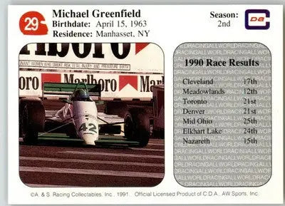 Michael Greenfield - 1991 All World - #29 - Racing - Racing Card Single