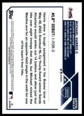 Michael Harris II 2023 Topps Update #US225 Atlanta Braves - Baseball Card Single