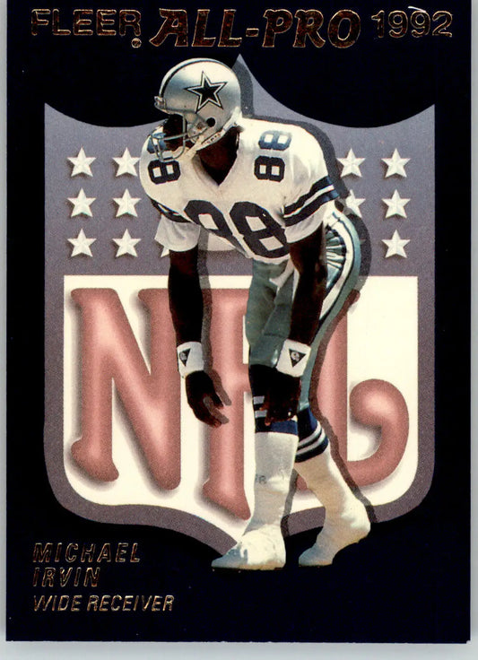 Michael Irvin - 1992 Fleer - #6 - Fleer All-Pro 1992 Football - Football Card Single