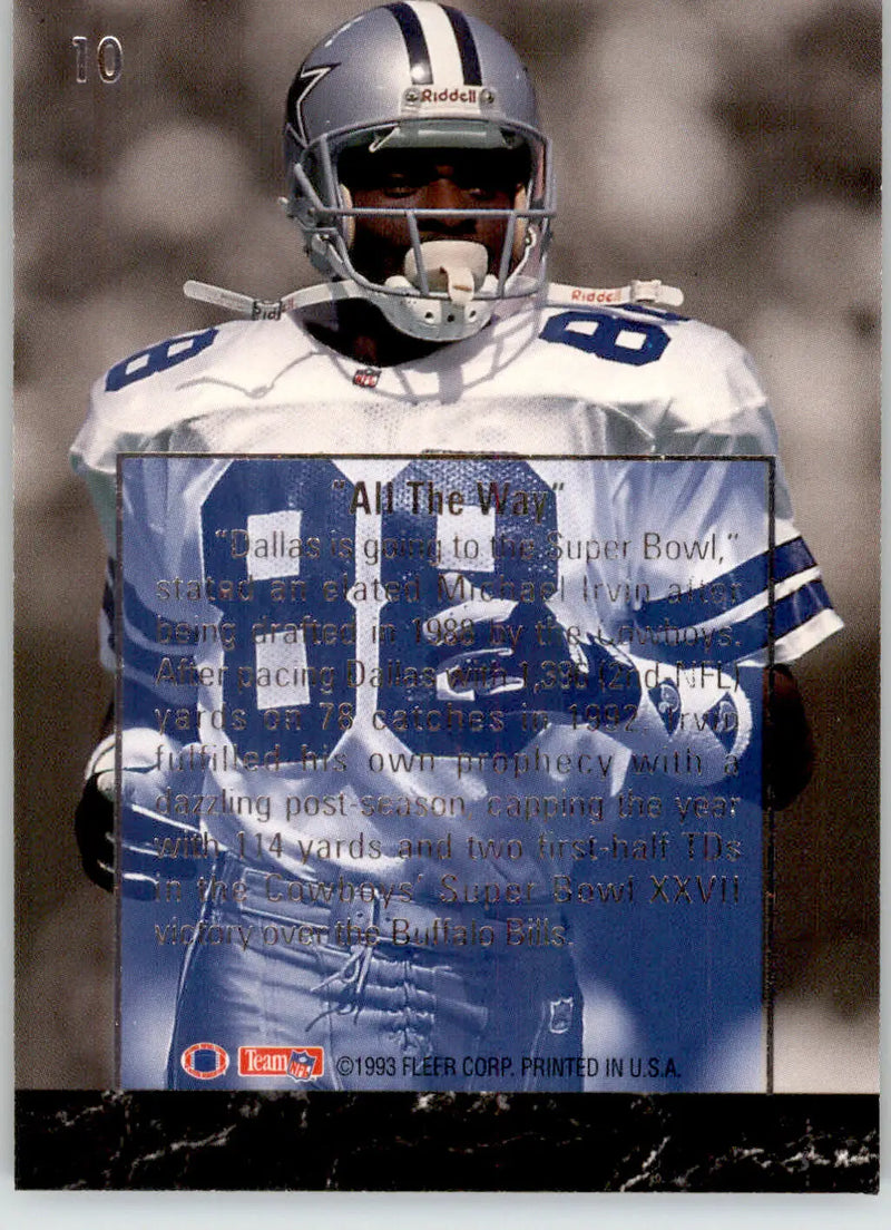 Michael Irvin - 1993 Ultra - #10 - Michael Irvin Performance Highlights Football - Football Card Single