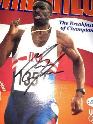 MICHAEL JOHNSON Autographed Signed Empty Wheaties Cereal Box JSA Olympics USA - Sports Memorabilia
