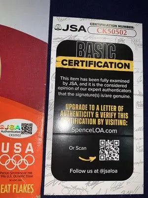 MICHAEL JOHNSON Autographed Signed Empty Wheaties Cereal Box JSA Olympics USA - Sports Memorabilia