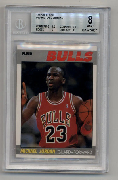 Michael Jordan 1987-88 Fleer #59 BGS 8 Near Mint - Singles