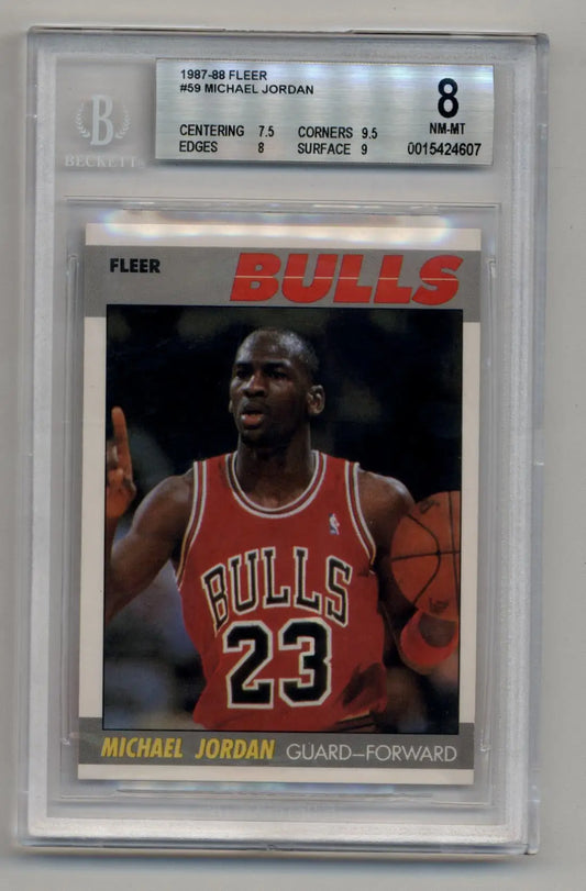 Michael Jordan 1987-88 Fleer #59 BGS 8 Near Mint - Singles