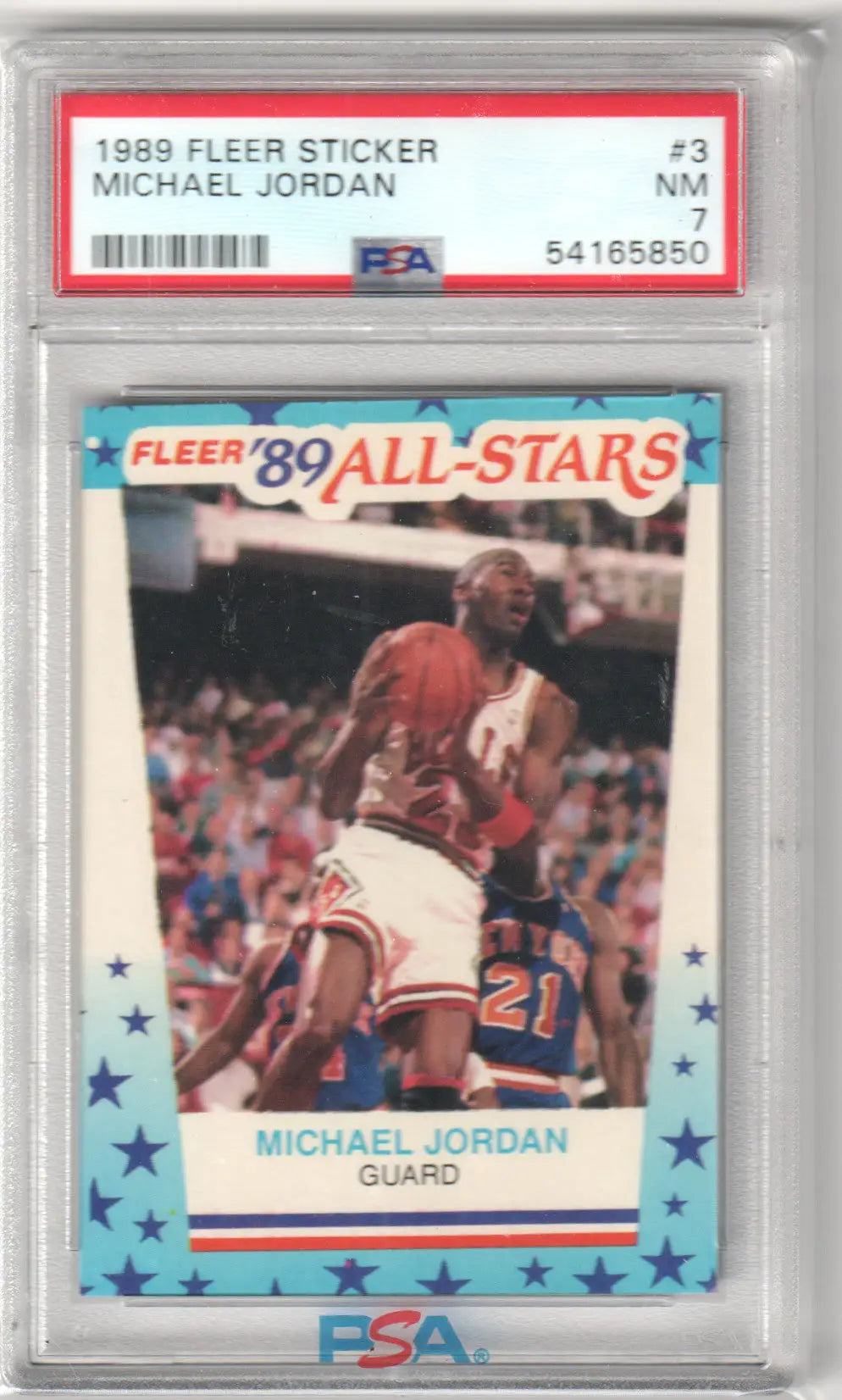 Graded Michael Jordan Fleer Sticker basketball card from Columbia Hobby collection