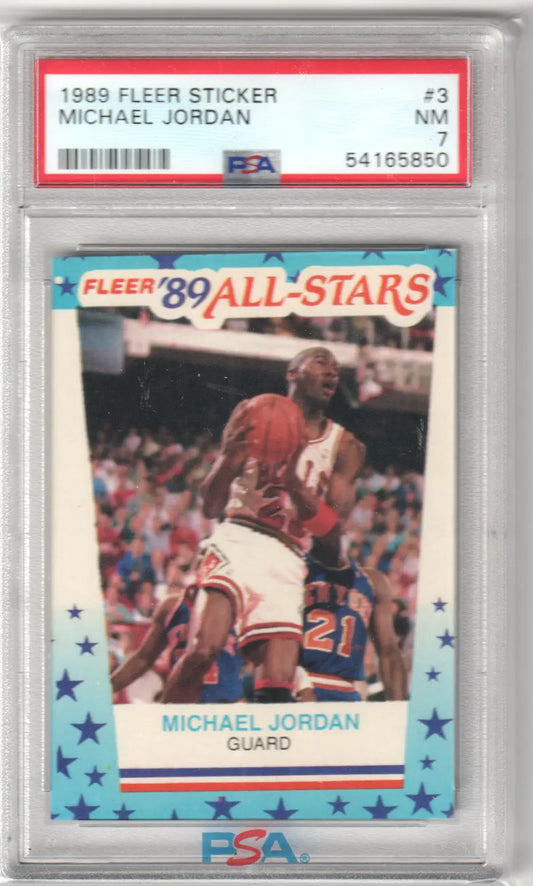 Graded Michael Jordan Fleer Sticker basketball card from Columbia Hobby collection