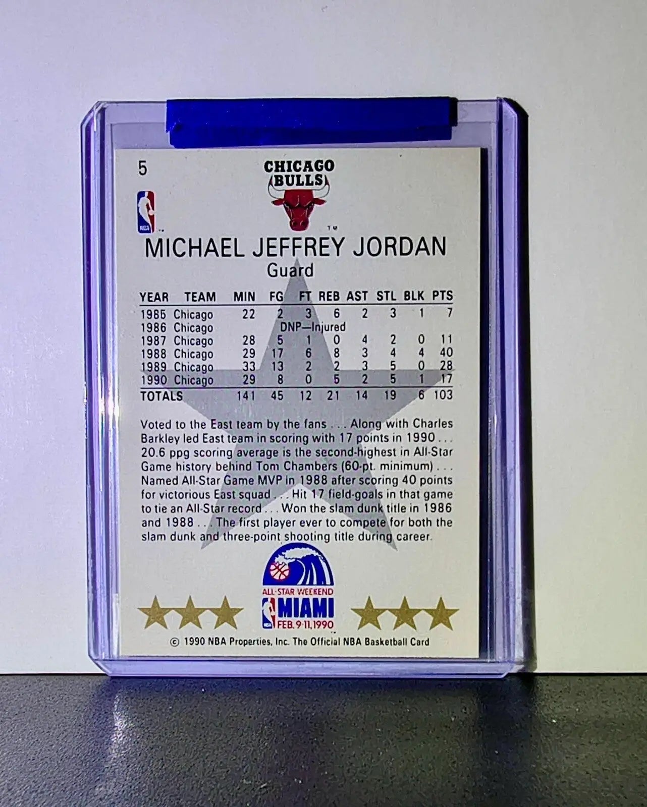 Michael Jordan 1990-91 NBA Hoops All-Star 5 Basketball Card Chicago Bulls - Basketball Card Single