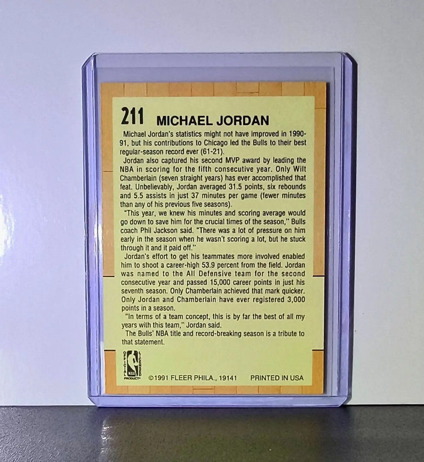 Michael Jordan 1991-92 Fleer All Star Team #211 Basketball Card Chicago Bulls - Basketball Card Single