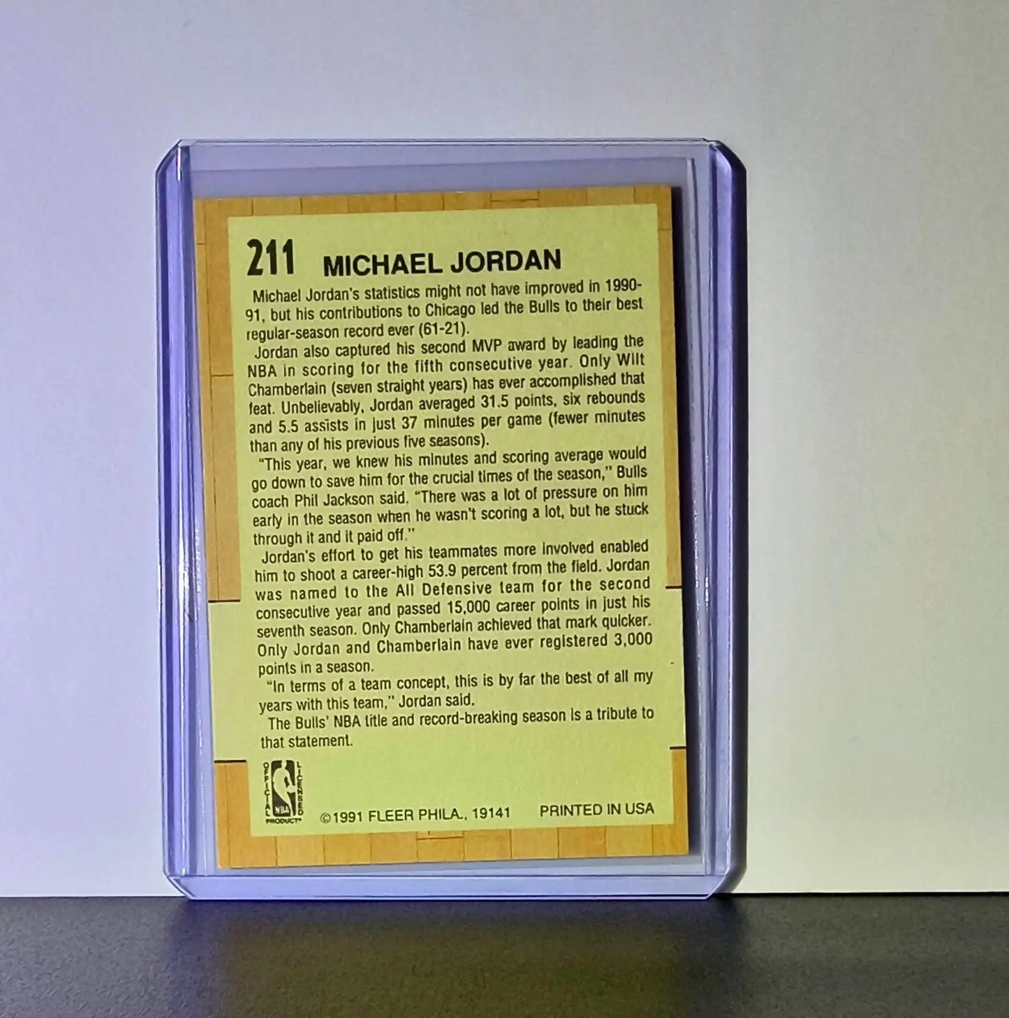 Michael Jordan 1991-92 Fleer All-Star Team #211 Basketball Card Chicago Bulls - Basketball Card Single