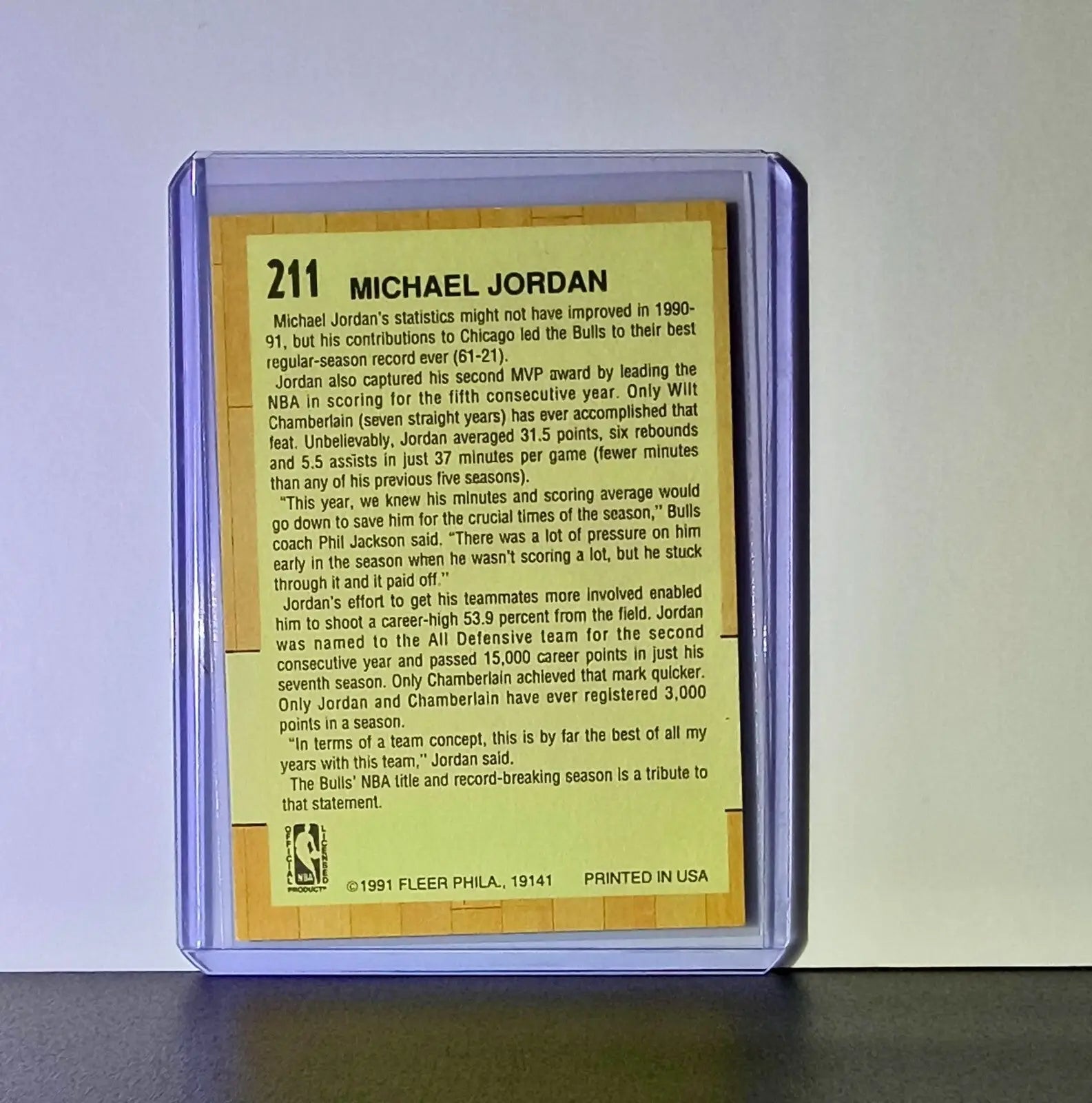 Michael Jordan 1991-92 Fleer All-Star Team #211 Basketball Card Chicago Bulls - Basketball Card Single