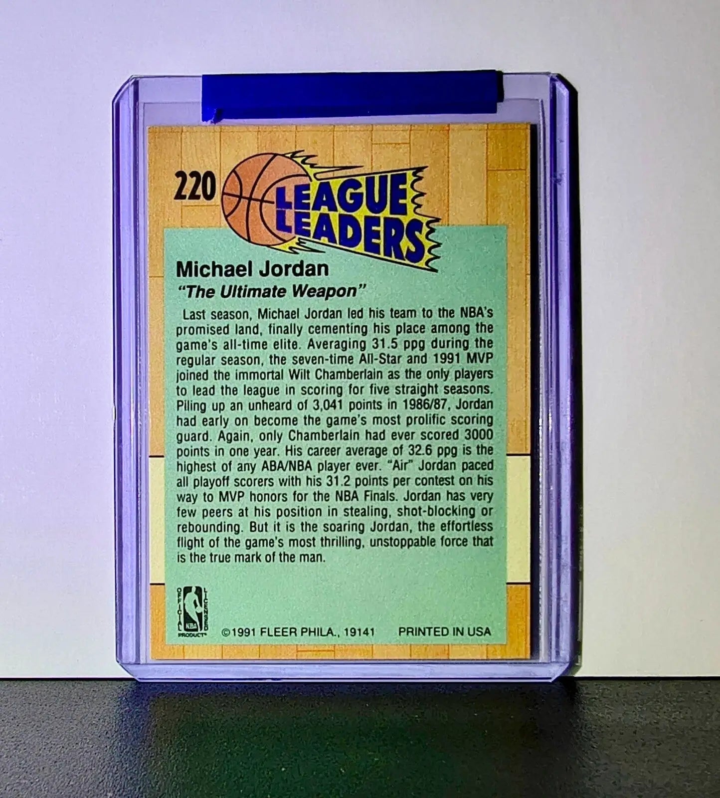 Michael Jordan 1991-92 Fleer League Leaders #220 Basketball Card Chicago Bulls - Basketball Card Single