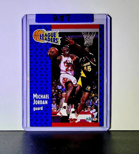 Michael Jordan 1991-92 Fleer League Leaders #220 Basketball Card Chicago Bulls - Basketball Card Single