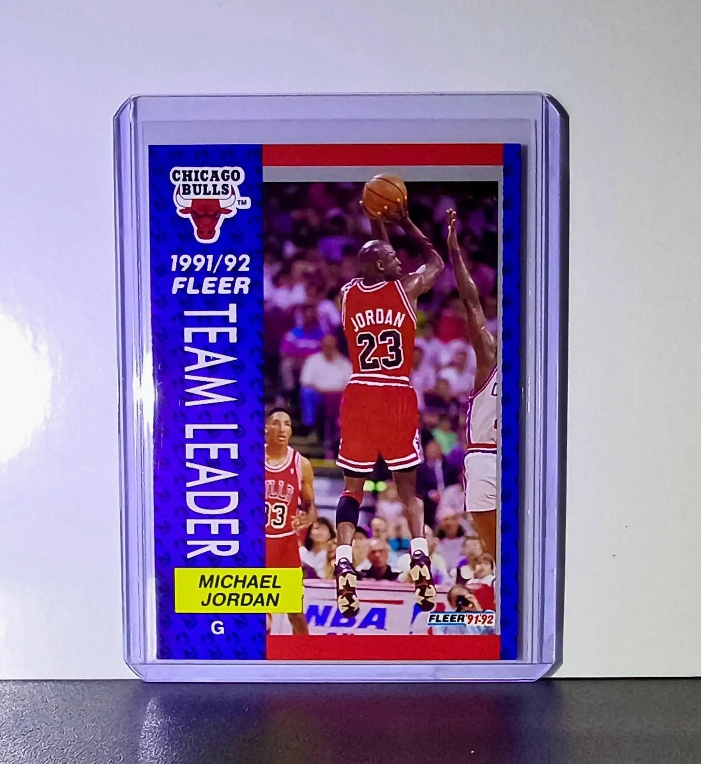 Michael Jordan 1991-92 Fleer Team Leader #375 Basketball Card Chicago Bulls - Basketball Card Single