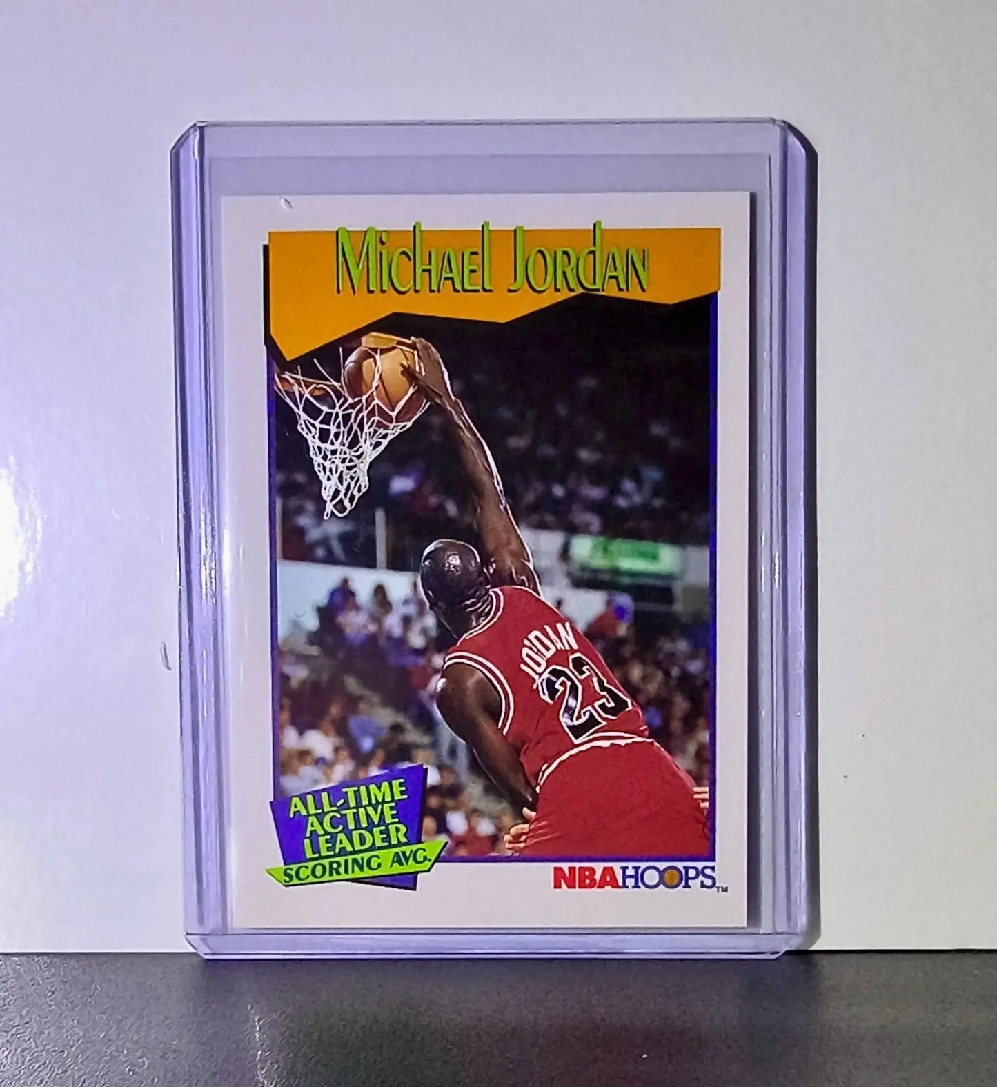 Michael Jordan 1991-92 NBA Hoops #536 All-Time Active Leader Card Chicago Bulls - Basketball Card Single