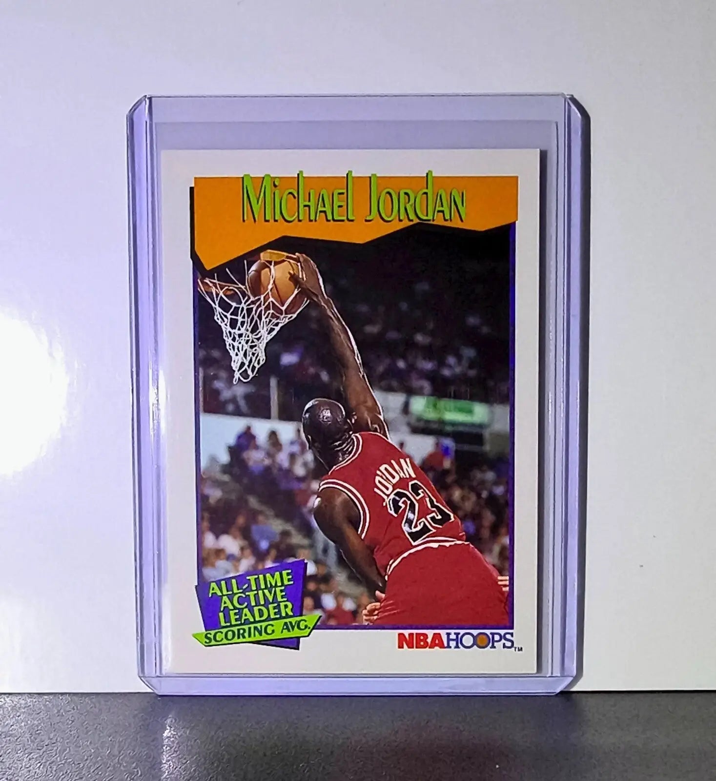 Michael Jordan 1991-92 NBA Hoops #536 All-Time Active Leader Card Chicago Bulls - Basketball Card Single