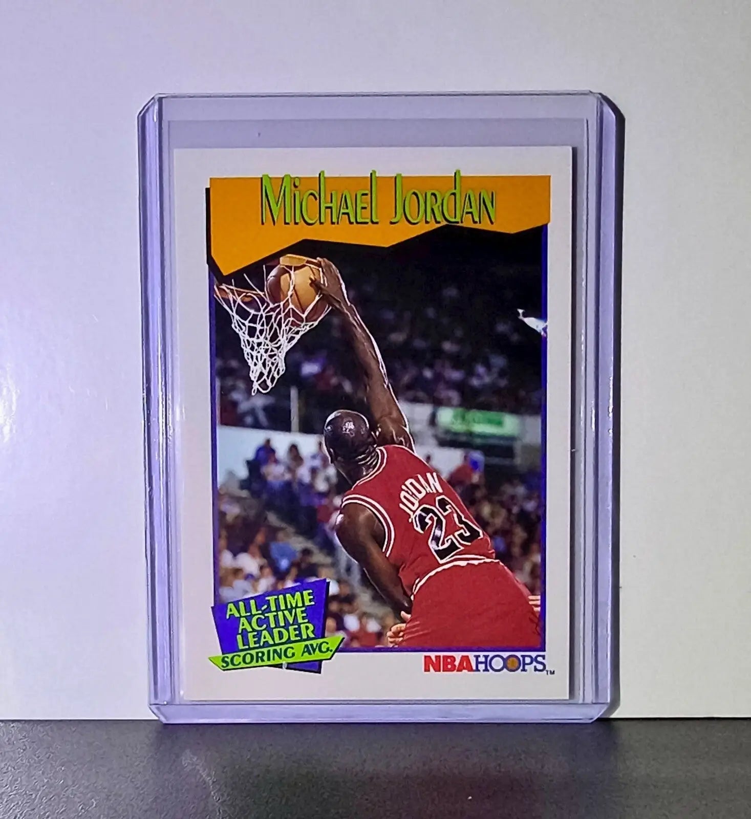 Michael Jordan 1991-92 NBA Hoops #536 All Time Active Leader Card Chicago Bulls - Basketball Card Single