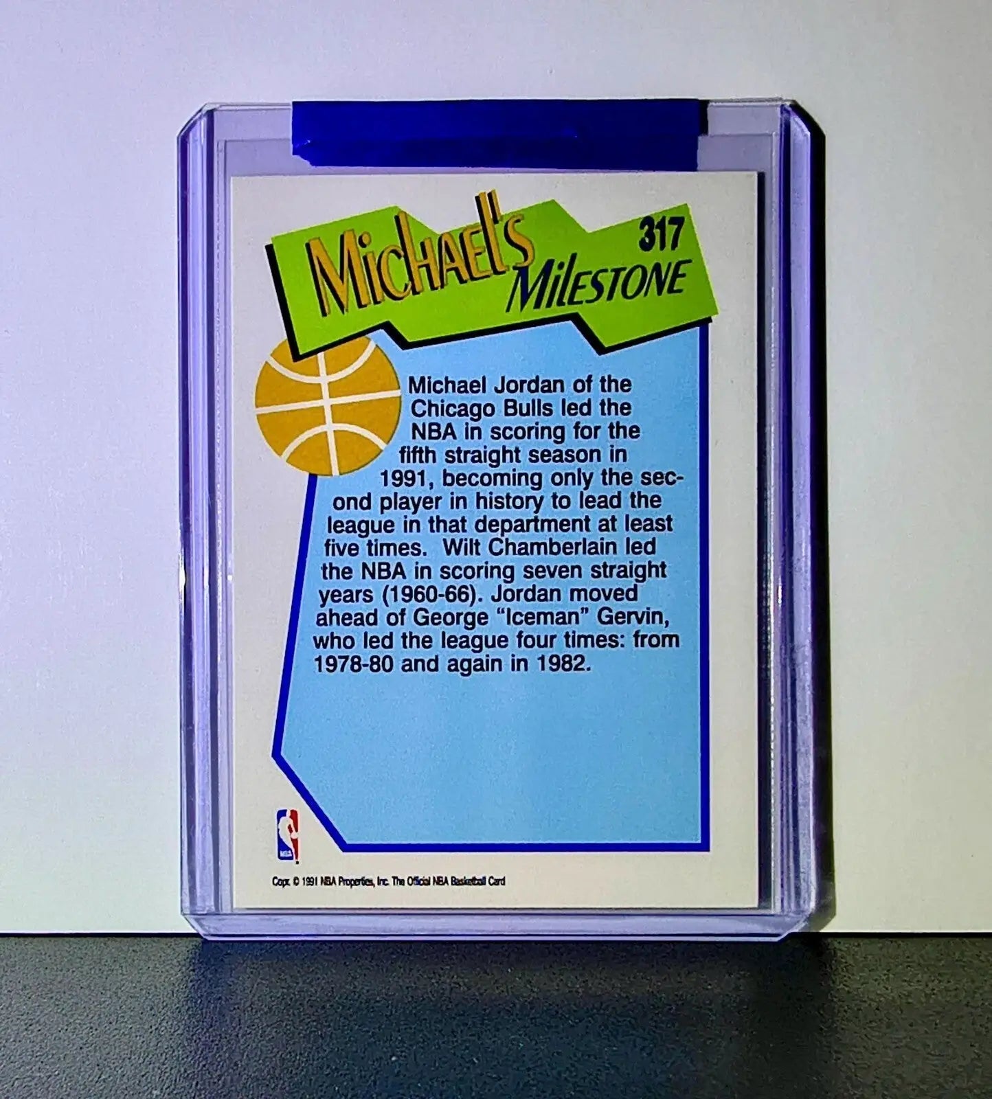 Michael Jordan 1991-92 NBA Hoops Milestones Points #317 Card Chicago Bulls - Basketball Card Single