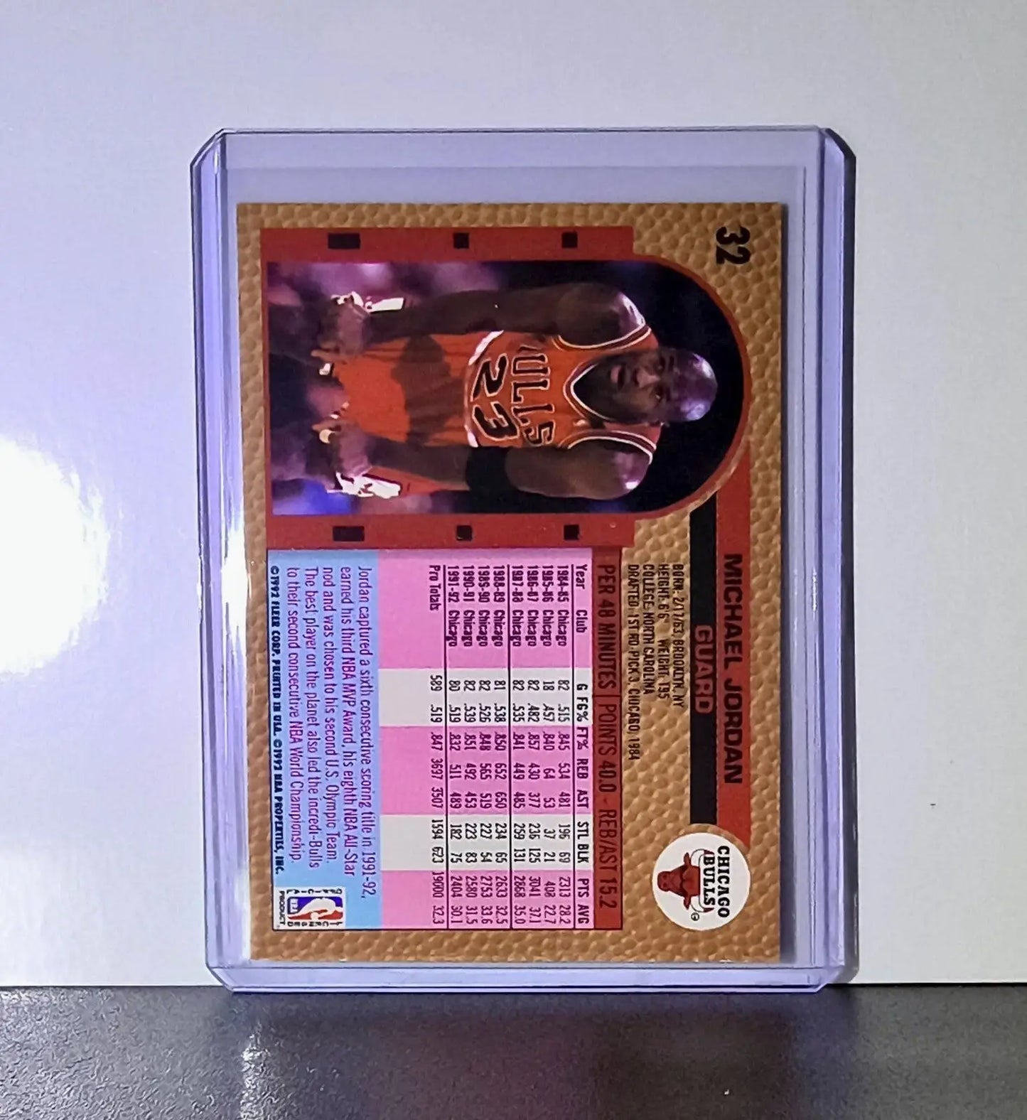 Michael Jordan 1992-93 Fleer #32 Basketball Card Chicago Bulls - Basketball Card Single