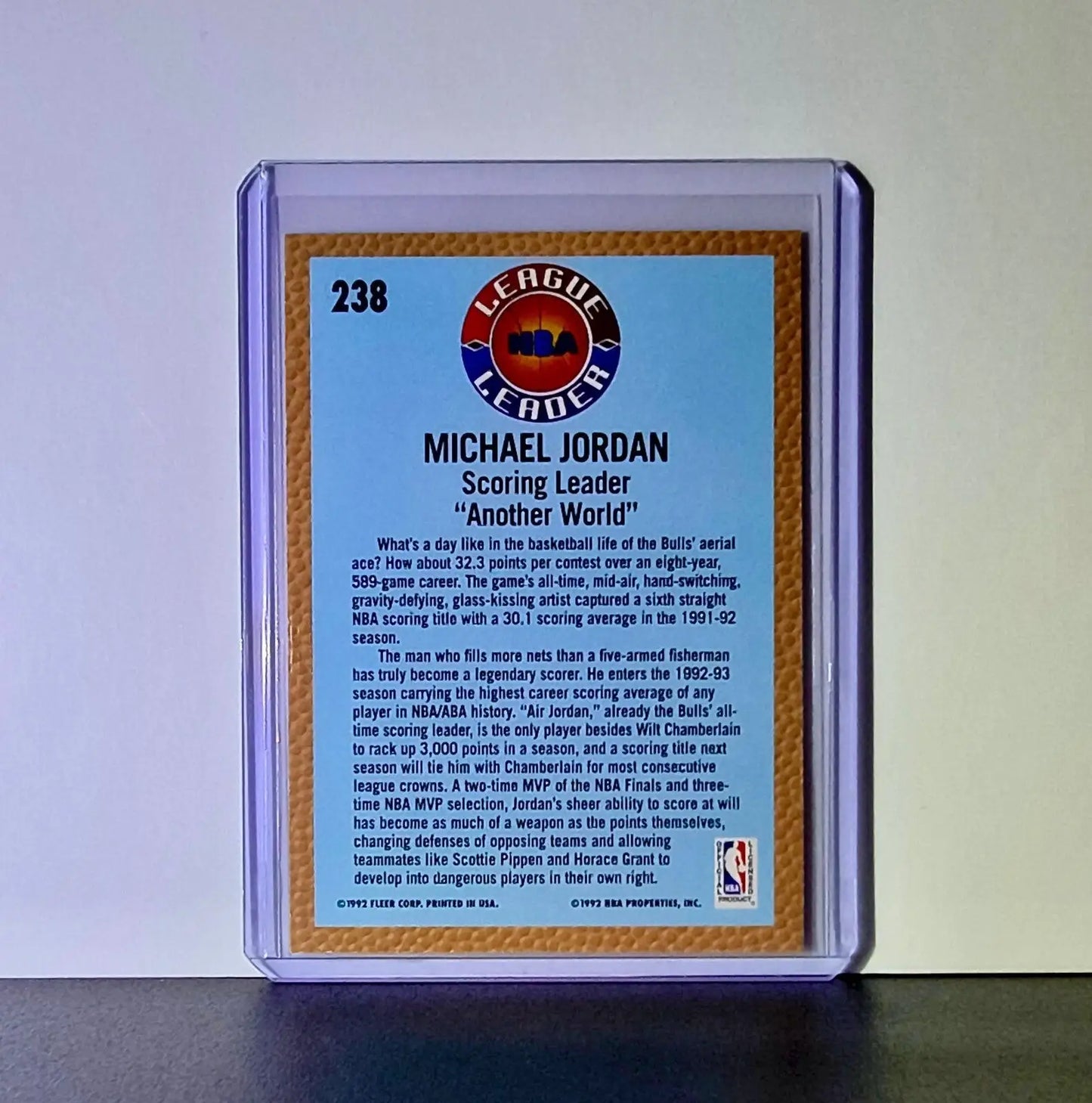 Michael Jordan 1992-93 Fleer League Leader #238 Basketball Card Chicago Bulls - Basketball Card Single
