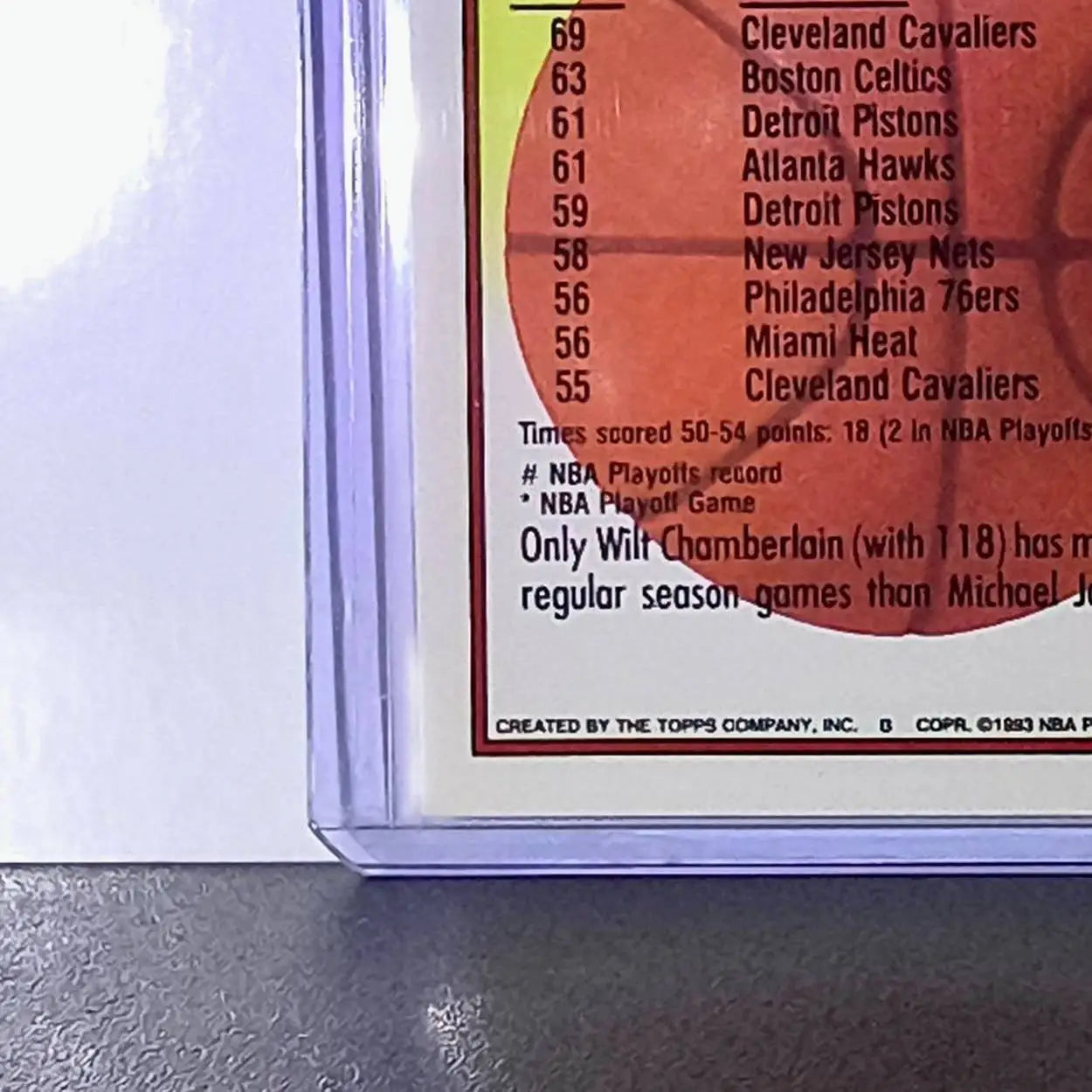 Michael Jordan 1992-93 Topps 50 Point Club #205 Card Chicago Bulls - Basketball Card Single