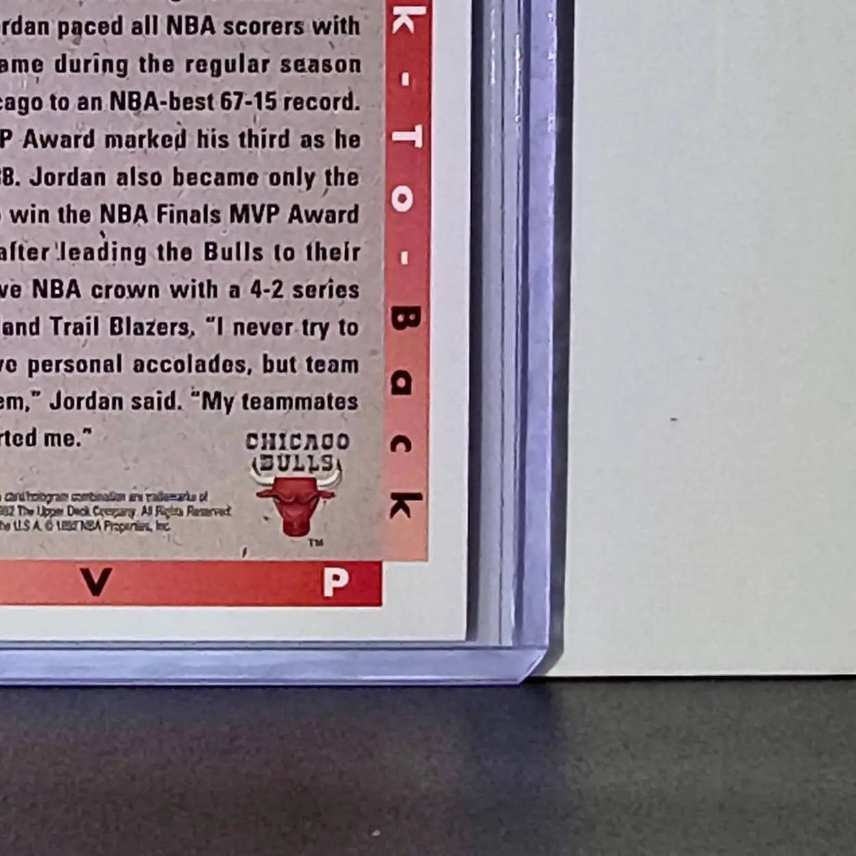 Michael Jordan 1992-93 Upper Deck Back to Back MVP #67 Card Chicago Bulls - Basketball Card Single