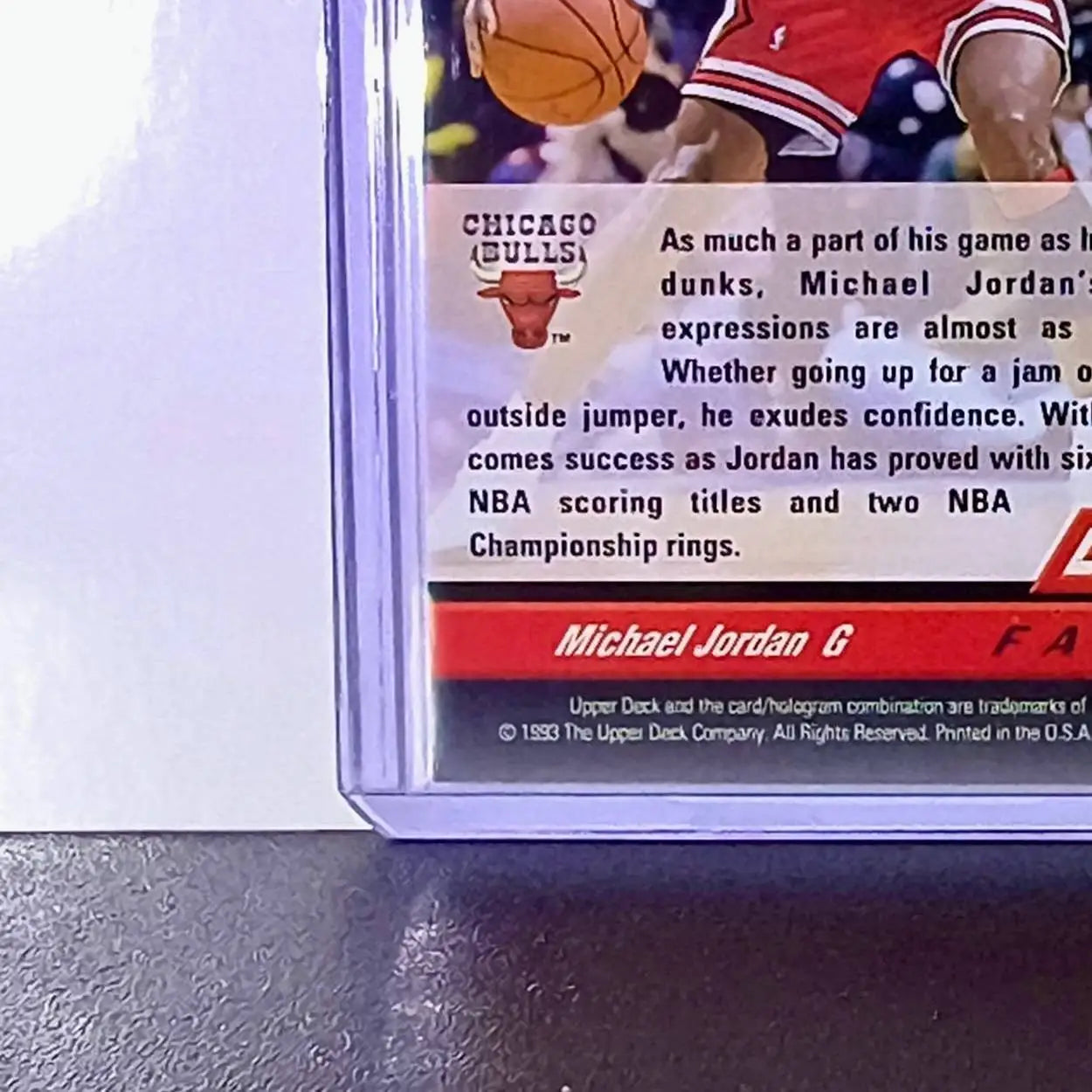 Michael Jordan 1992-93 Upper Deck Game Faces #488 Basketball Card Chicago Bulls - Basketball Card Single