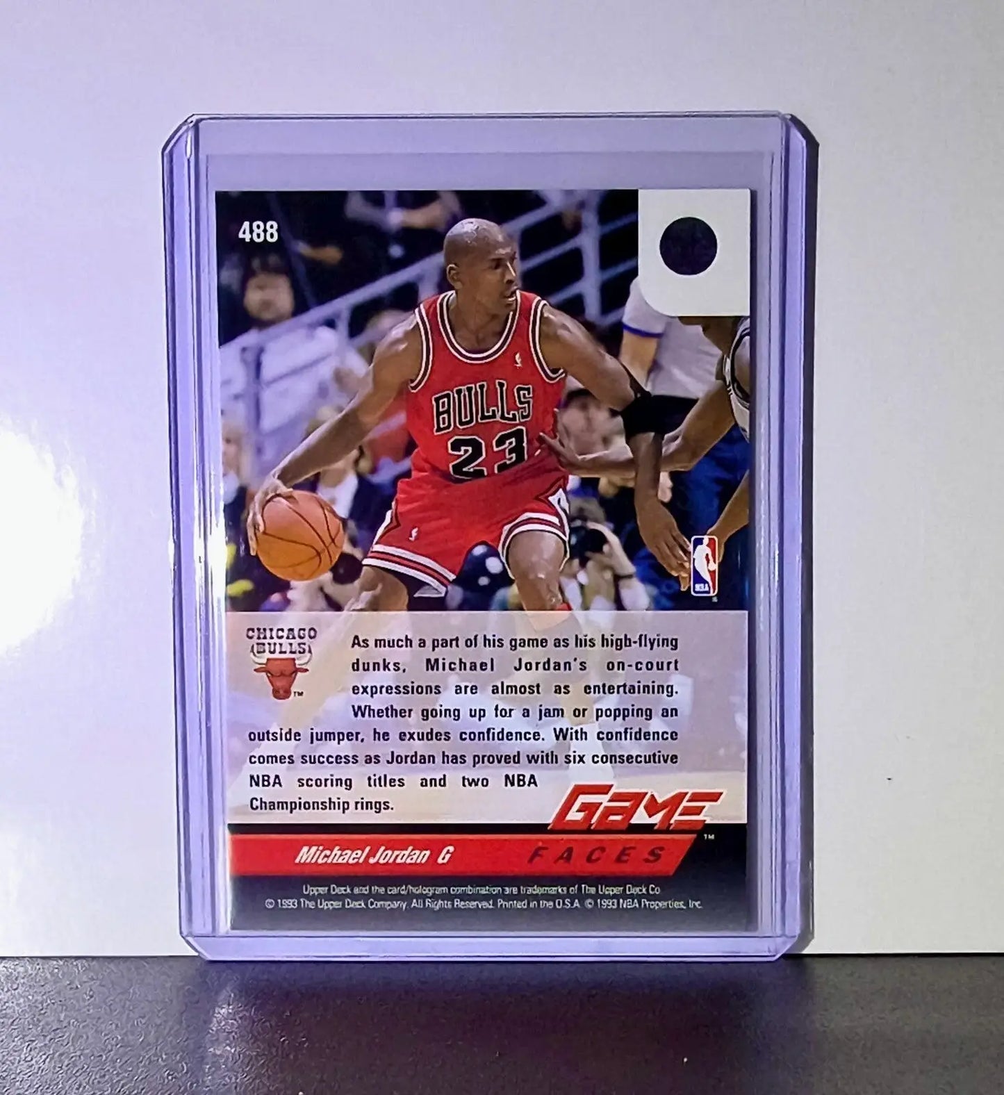 Michael Jordan 1992-93 Upper Deck Game Faces #488 Basketball Card Chicago Bulls - Basketball Card Single