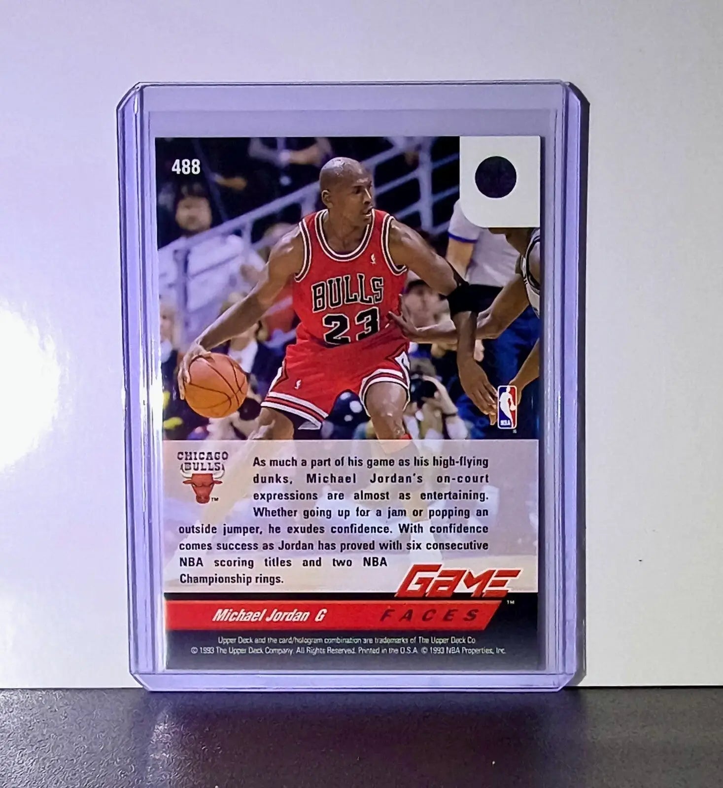 Michael Jordan 1992-93 Upper Deck Game Faces #488 Basketball Card Chicago Bulls - Basketball Card Single