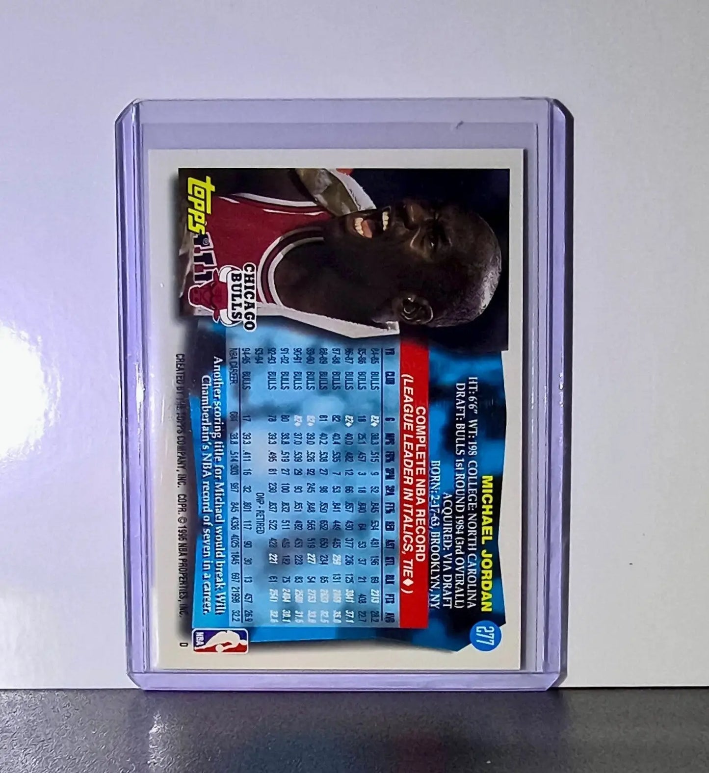 Michael Jordan 1995-96 Topps #277 Basketball Card Chicago Bulls - Basketball Card Single