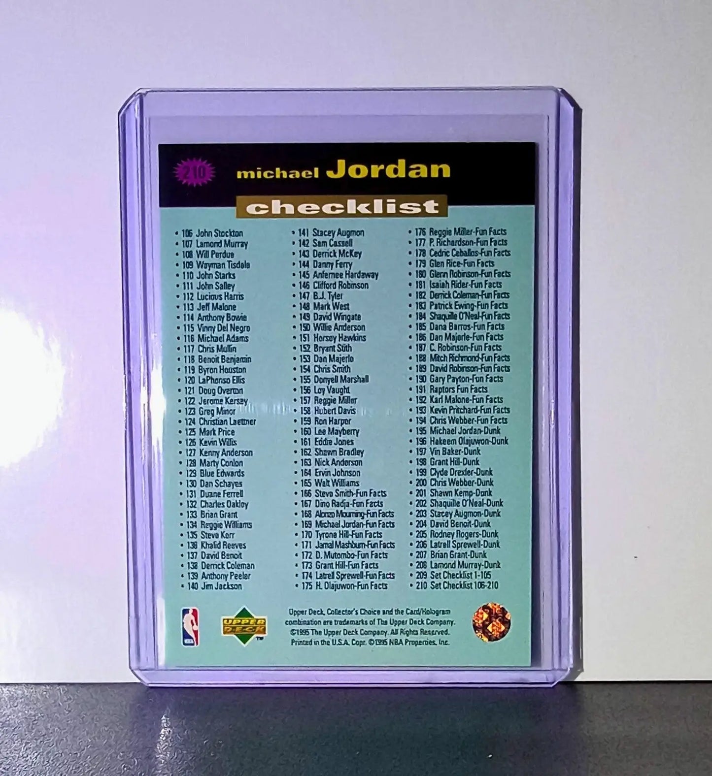 Michael Jordan 1995-96 Upper Deck Collector’s Choice #210 Card Chicago Bulls - Basketball Card Single