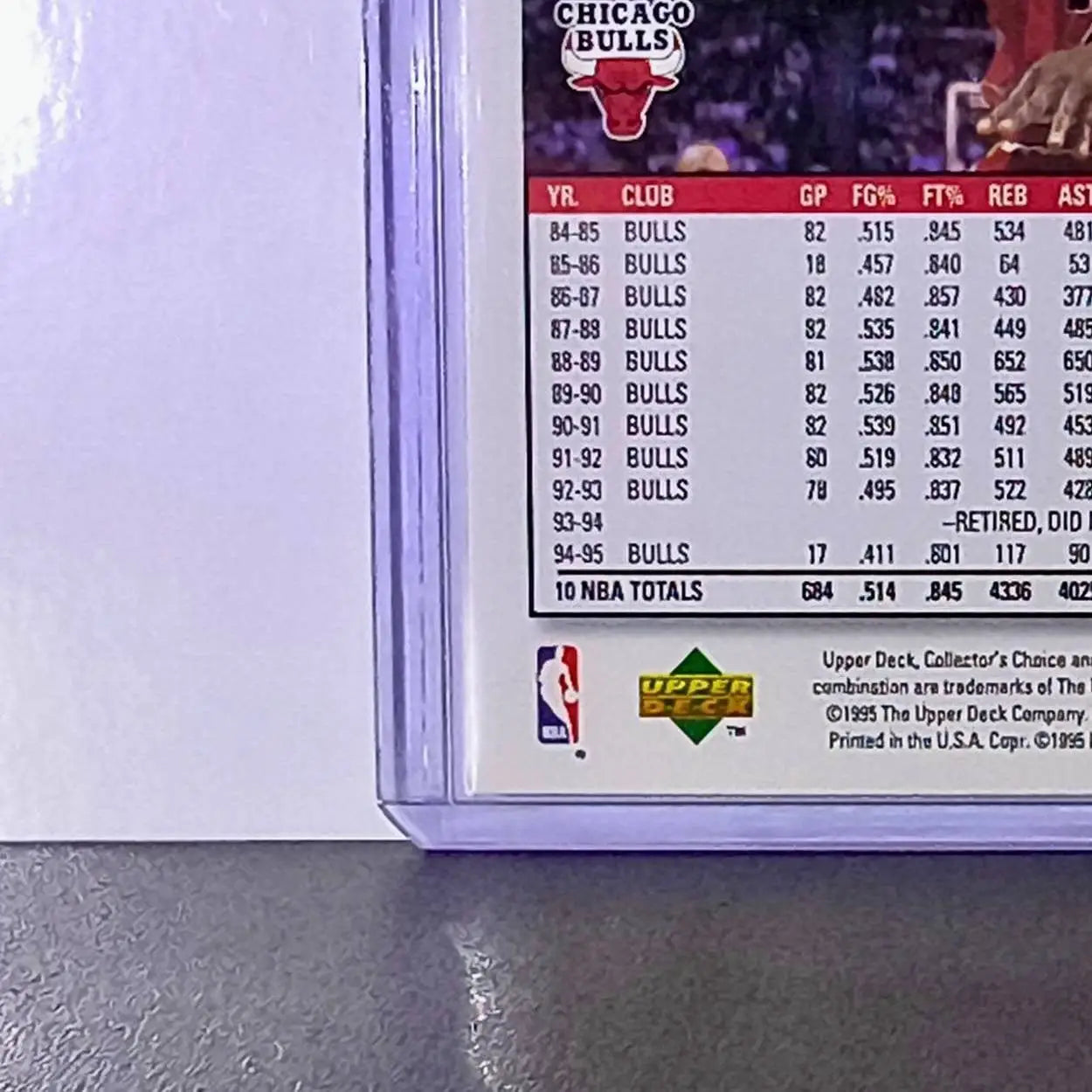 Michael Jordan 1995-96 Upper Deck Collector’s Choice #45 Card Chicago Bulls - Basketball Card Single