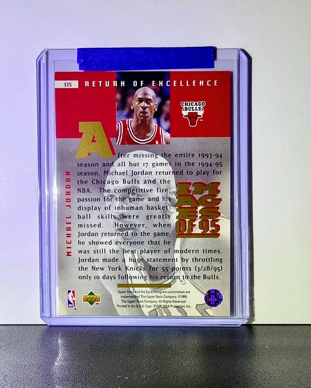Michael Jordan 1995-96 Upper Deck Return of Excellence #335 Card Chicago Bulls - Basketball Card Single