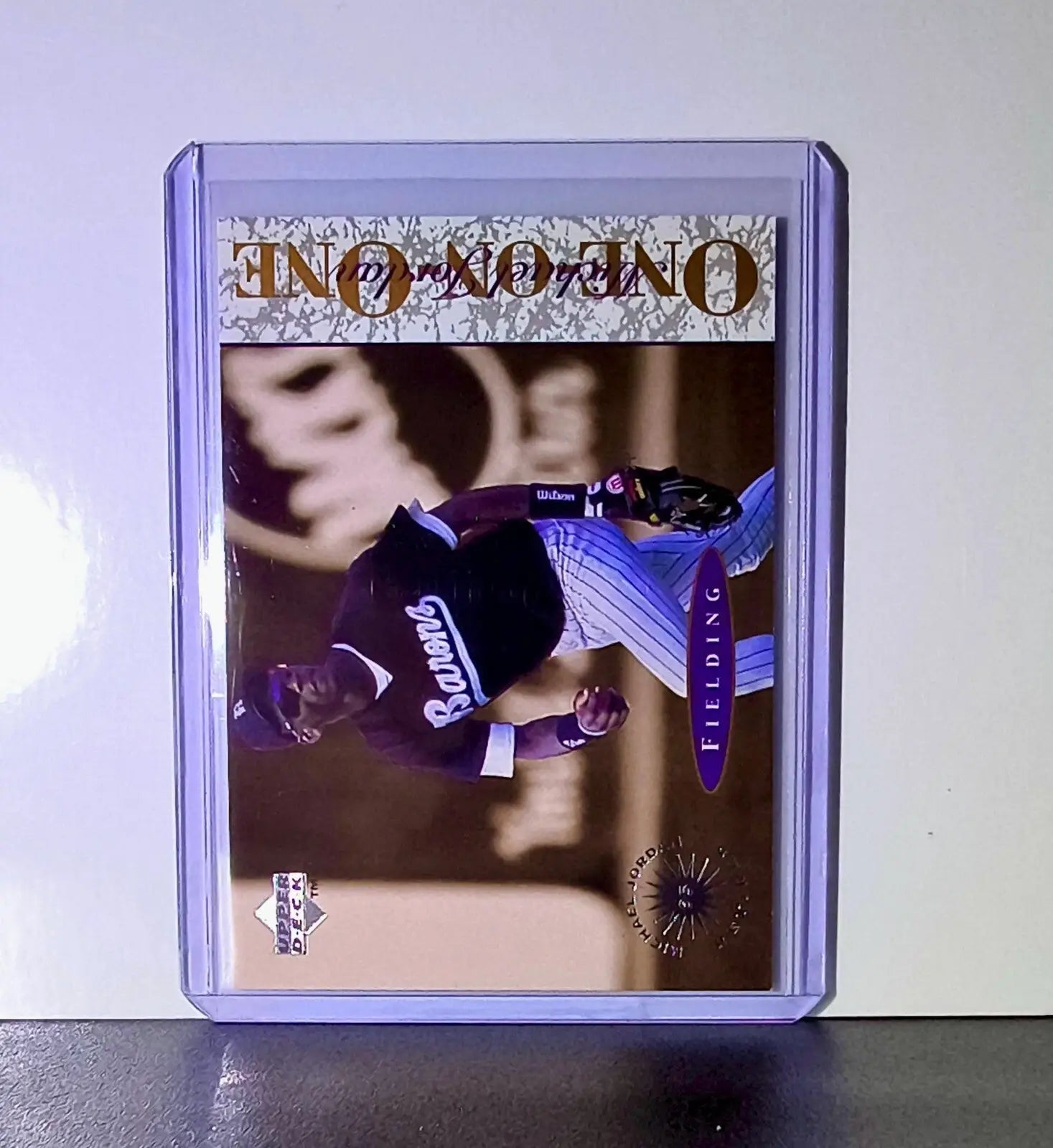 Michael Jordan 1995 Upper Deck Minors One on One #2 Card Birmingham Barons - Baseball Card Single