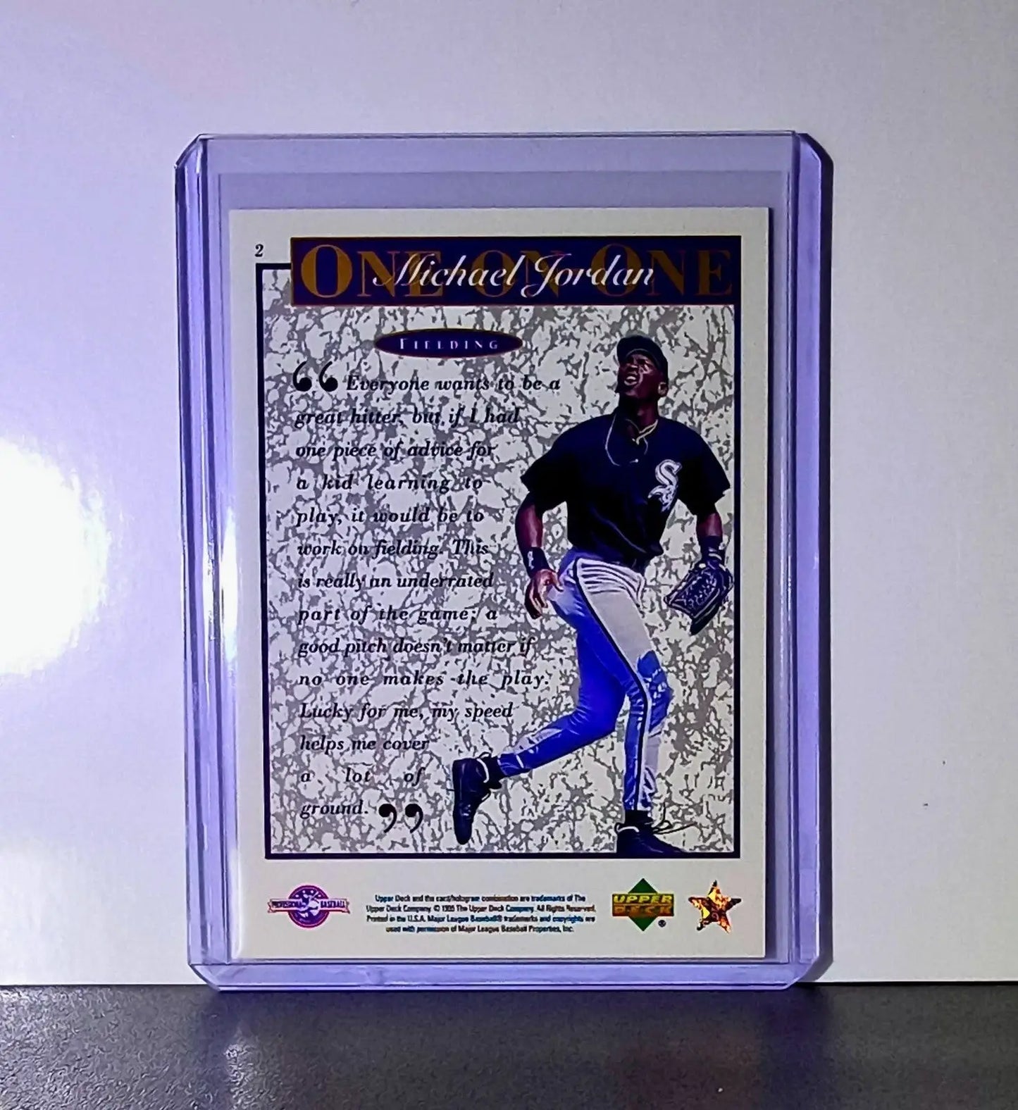 Michael Jordan 1995 Upper Deck Minors One on One #2 Card Birmingham Barons - Baseball Card Single