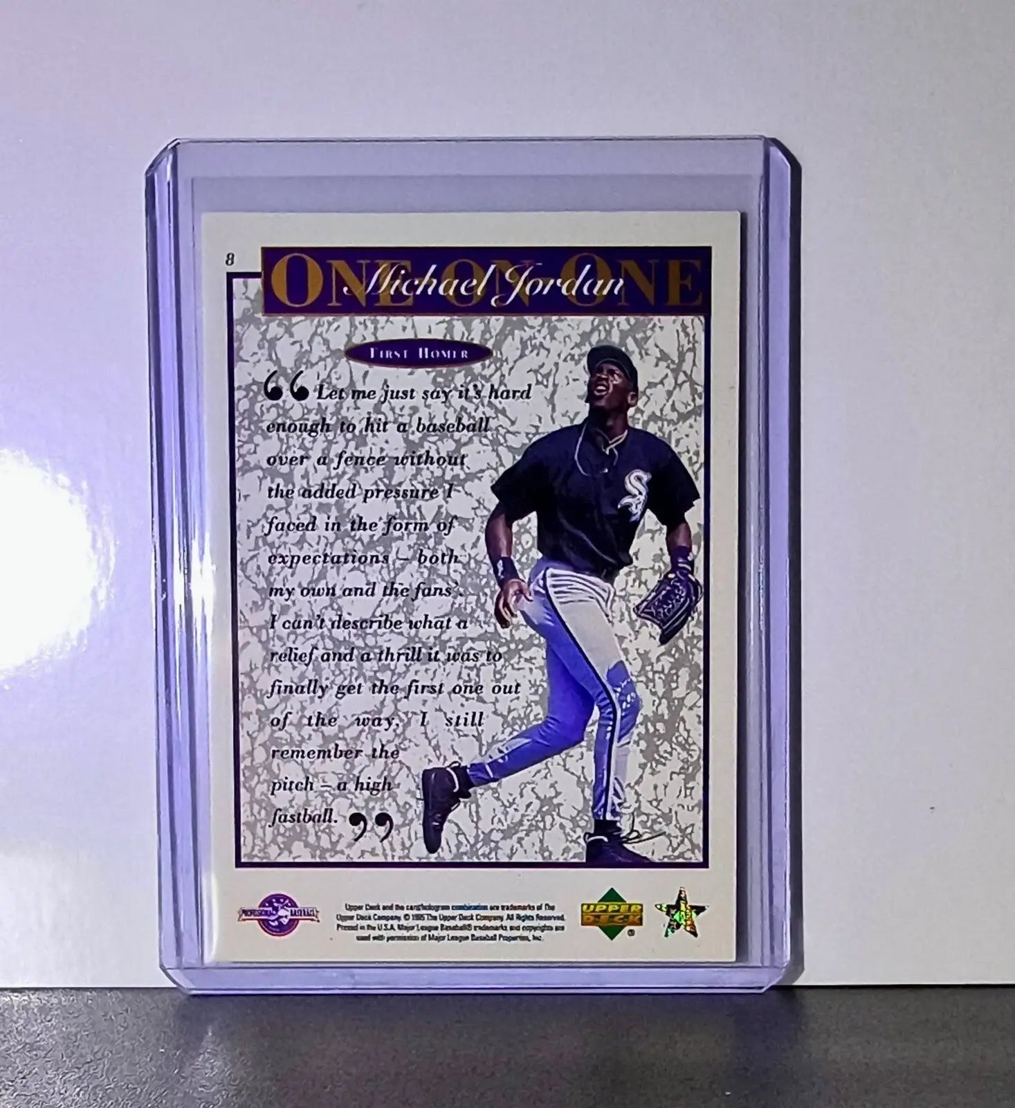 Michael Jordan 1995 Upper Deck Minors One on One #8 Card MLB Retirement - Baseball Card Single