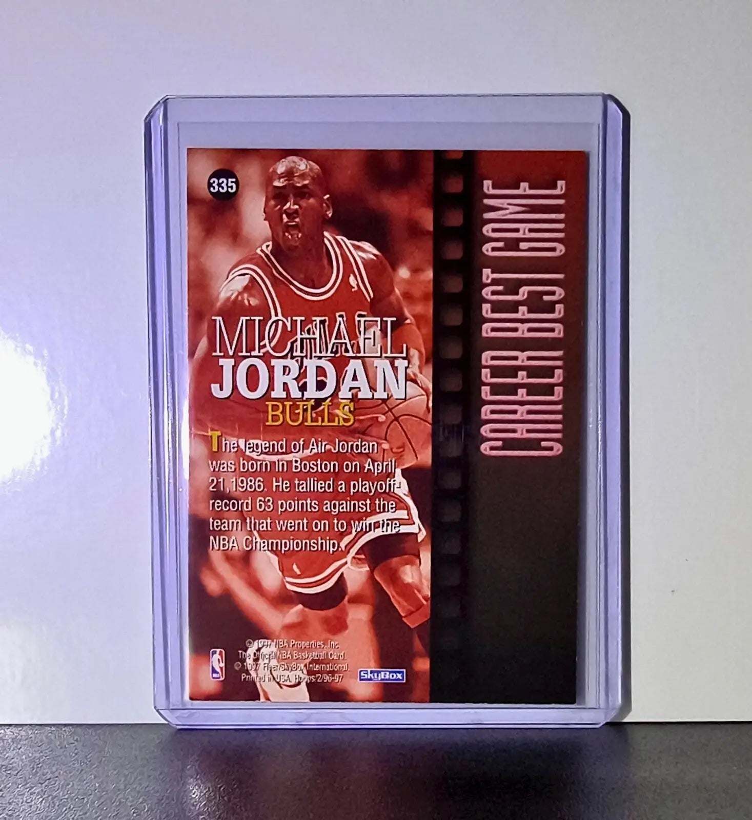 Michael Jordan 1996-97 Hoops Career Best Game 335 Basketball Card Chicago Bulls - Basketball Card Single