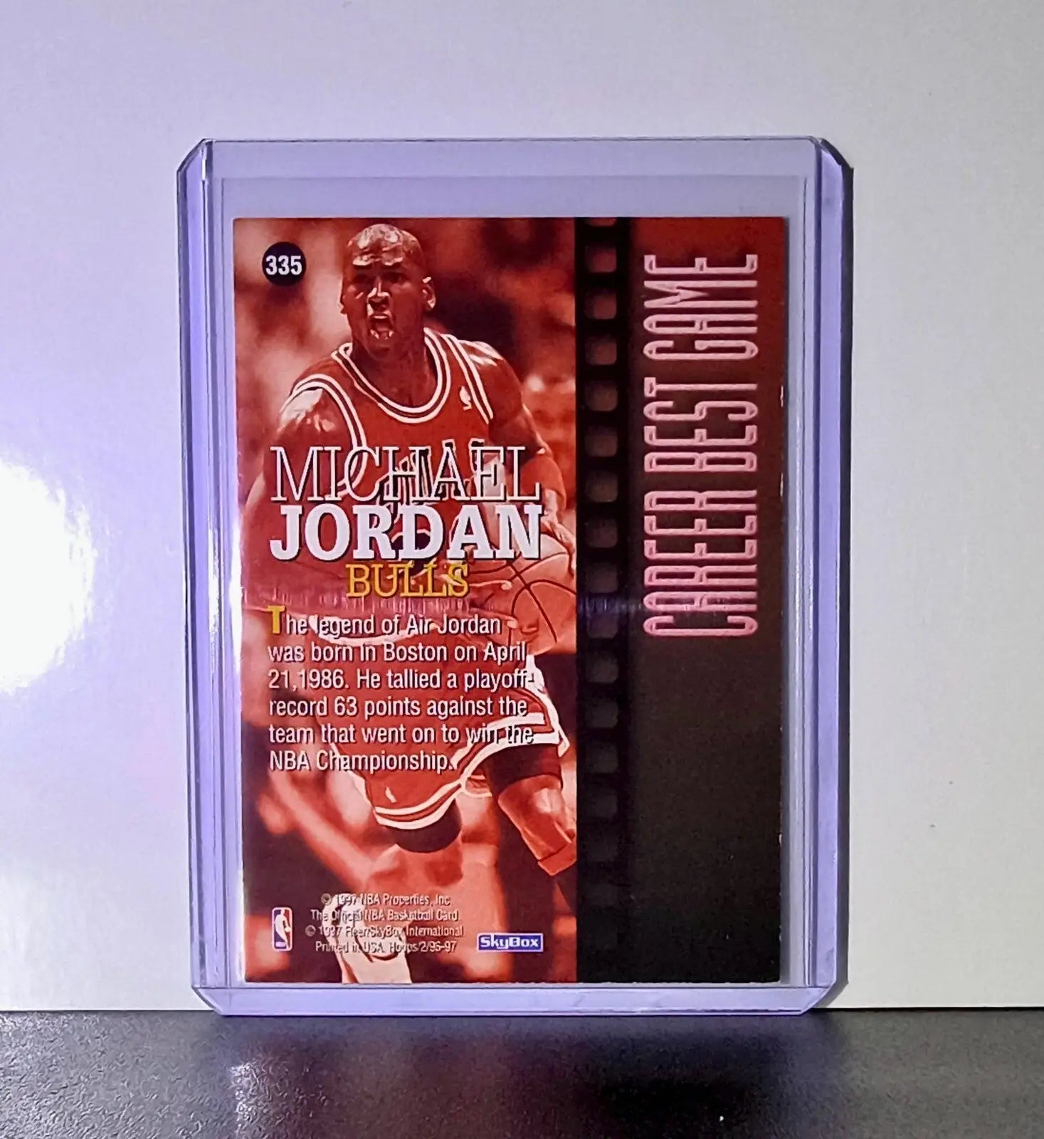 Michael Jordan 1996-97 Hoops Career Best Game #335 Card Chicago Bulls - Basketball Card Single