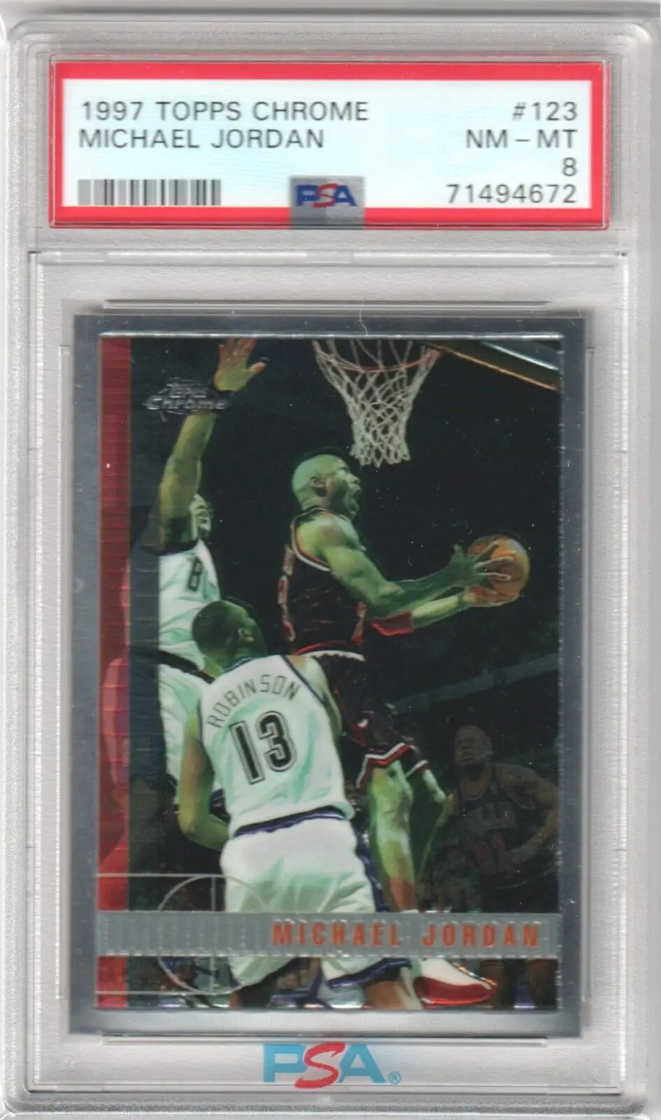 Graded Michael Jordan basketball card from Topps Chrome in Columbia Hobby eBay store