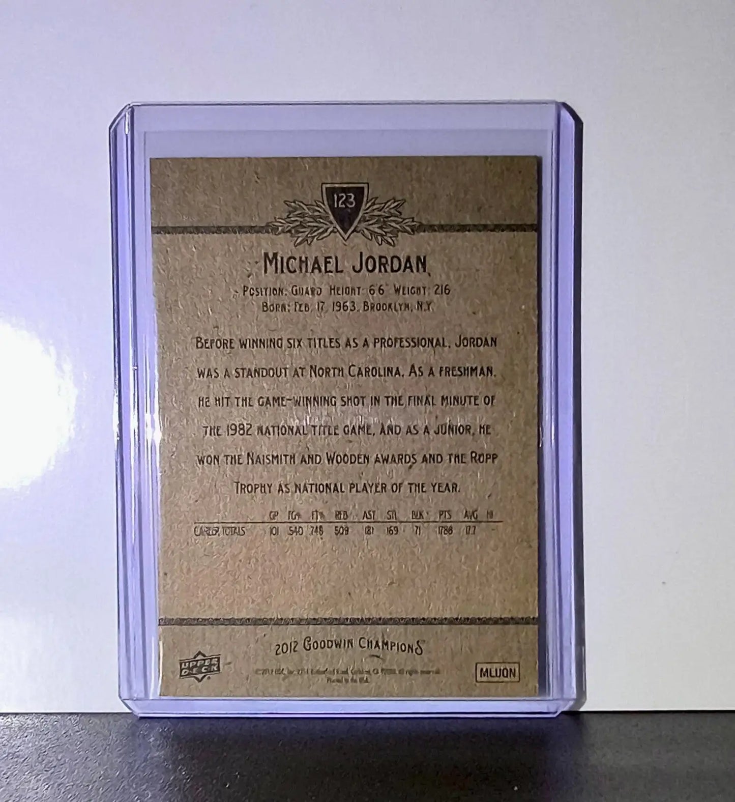 Michael Jordan 2012 Upper Deck Goodwin Champions #123 Card Chicago Bulls - Basketball Card Single