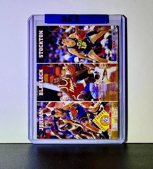 Michael Jordan Blaylock Stockton 1993-94 NBA Hoops League Leaders #289 Bulls - Basketball Card Single