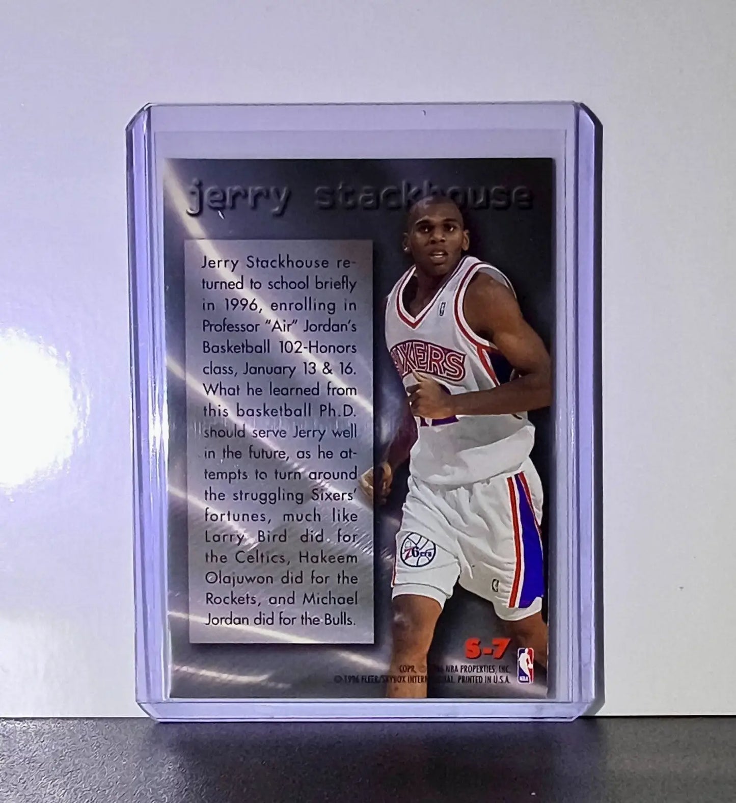 Michael Jordan / Jerry Stackhouse 1995-96 Fleer Metal Scrapbook #S-7 Bulls - Basketball Card Single