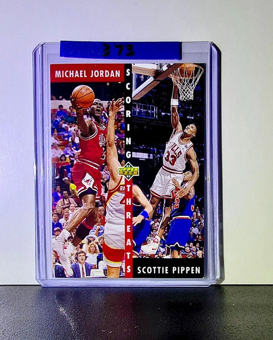 Michael Jordan Scottie Pippen 1992-93 Upper Deck Scoring Threats #62 Bulls - Basketball Card Single