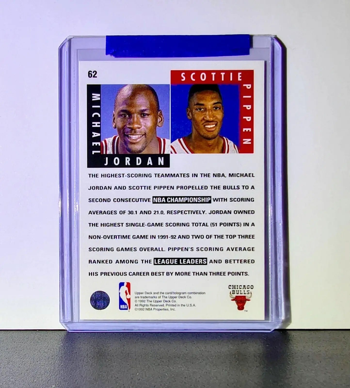 Michael Jordan Scottie Pippen 1992-93 Upper Deck Scoring Threats #62 Card Bulls - Basketball Card Single