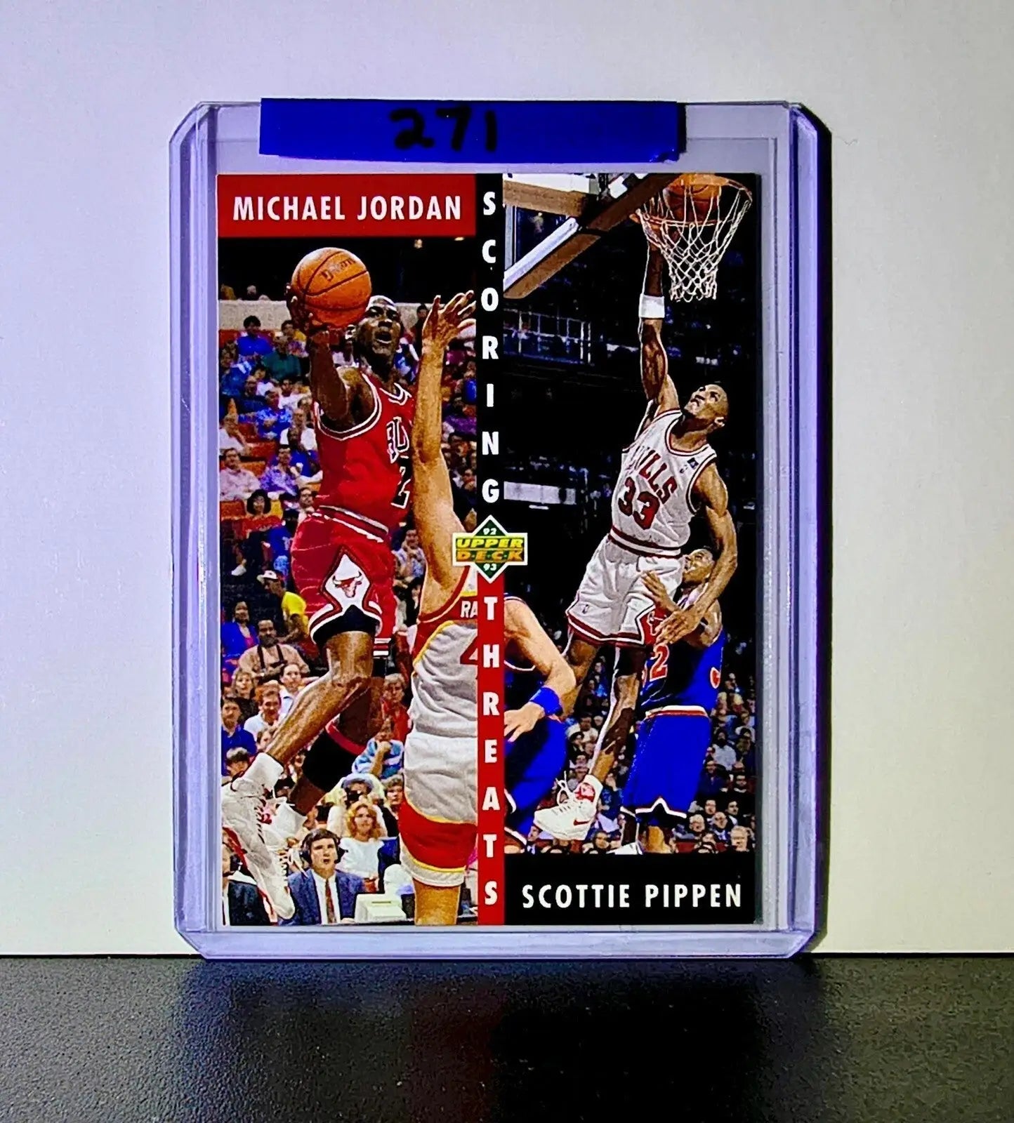 Michael Jordan Scottie Pippen 1992-93 Upper Deck Scoring Threats #62 Card Bulls - Basketball Card Single