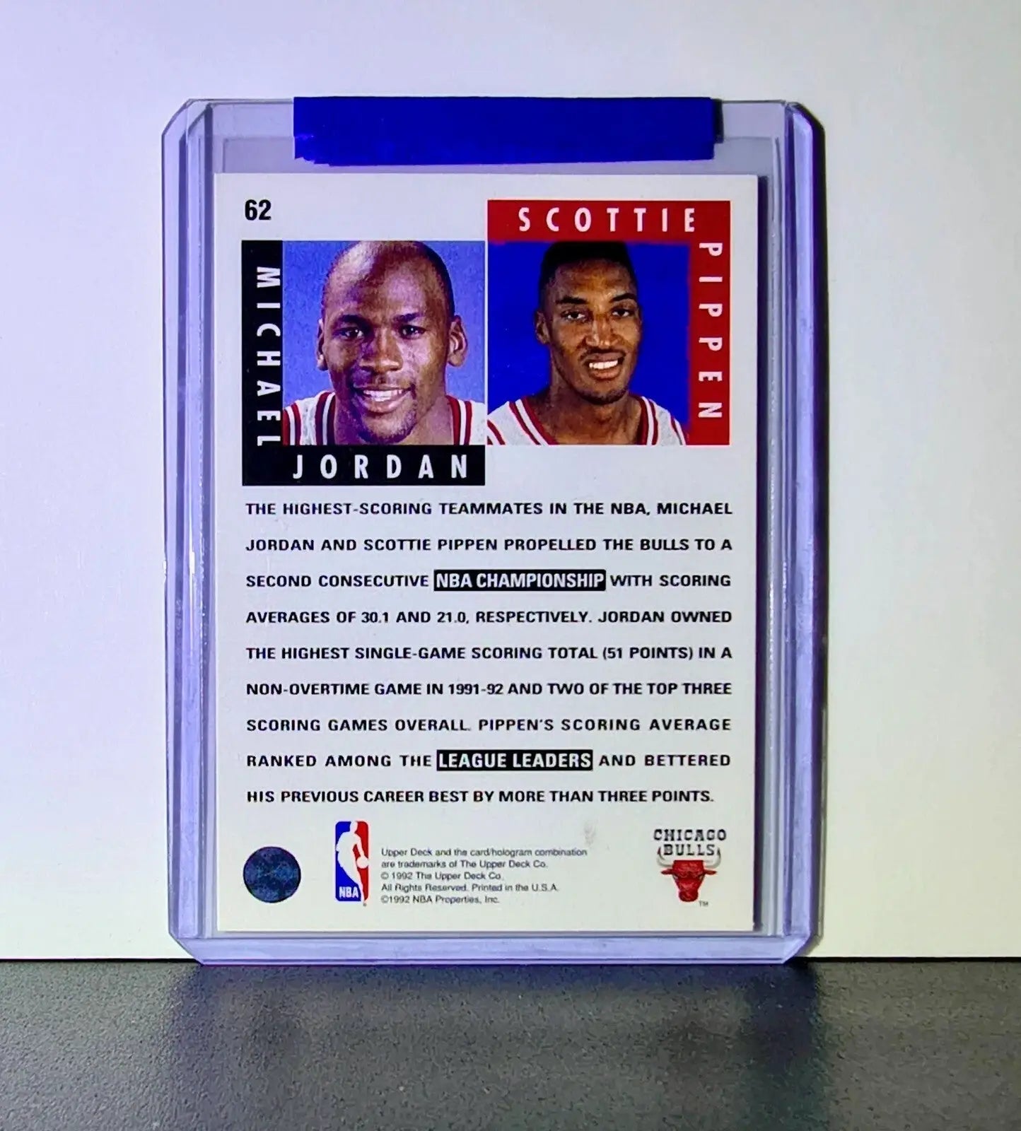 Michael Jordan Scottie Pippen 1992-93 Upper Deck Scoring Threats #62 Card Bulls - Basketball Card Single